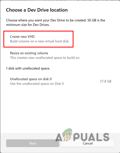 Using VHD for Dev Drive