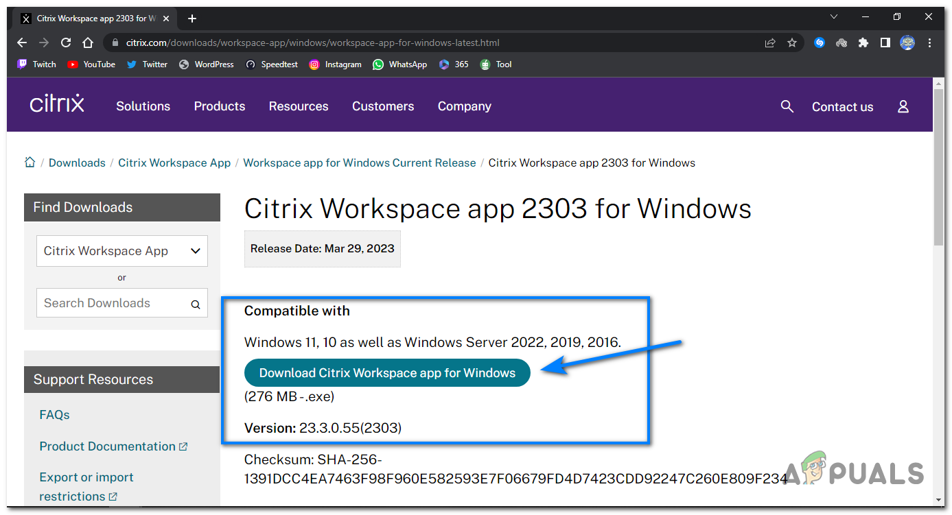 Click on the download link.