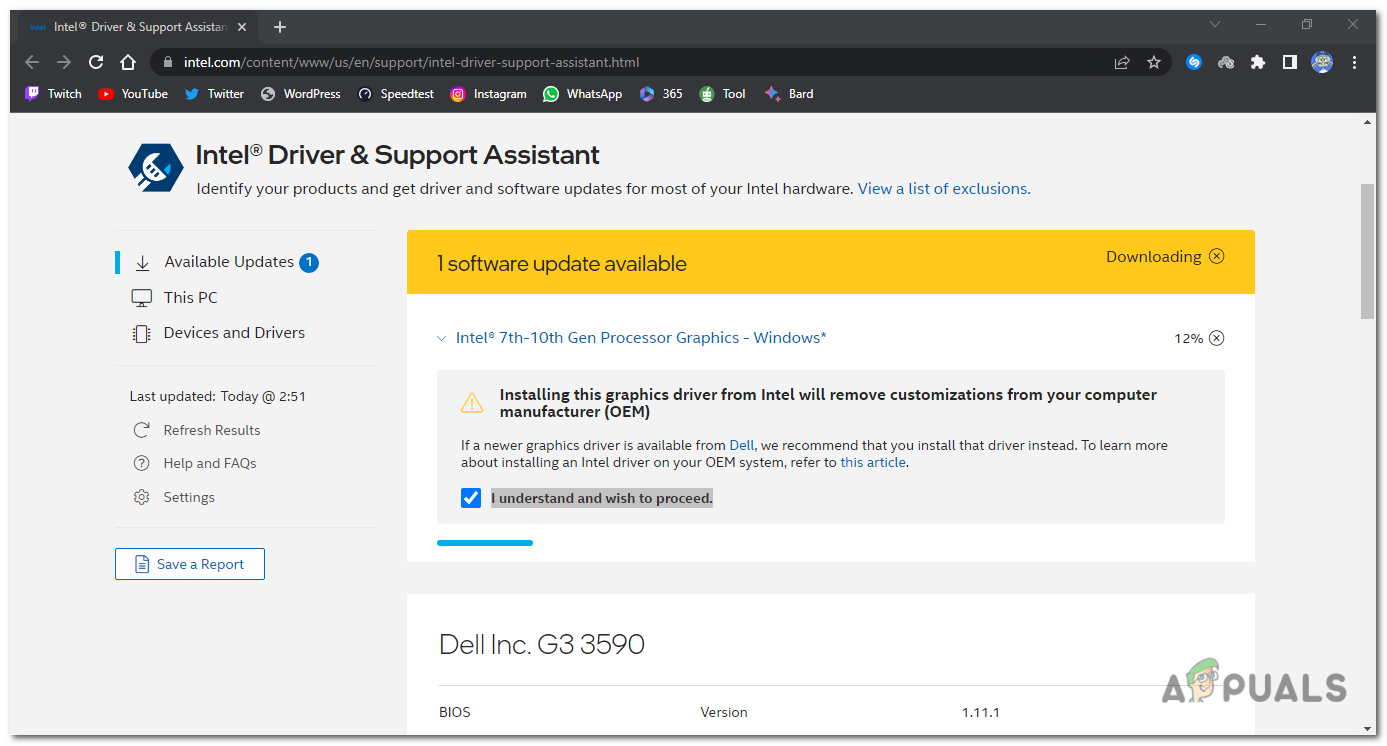 it will start downloading the graphics driver