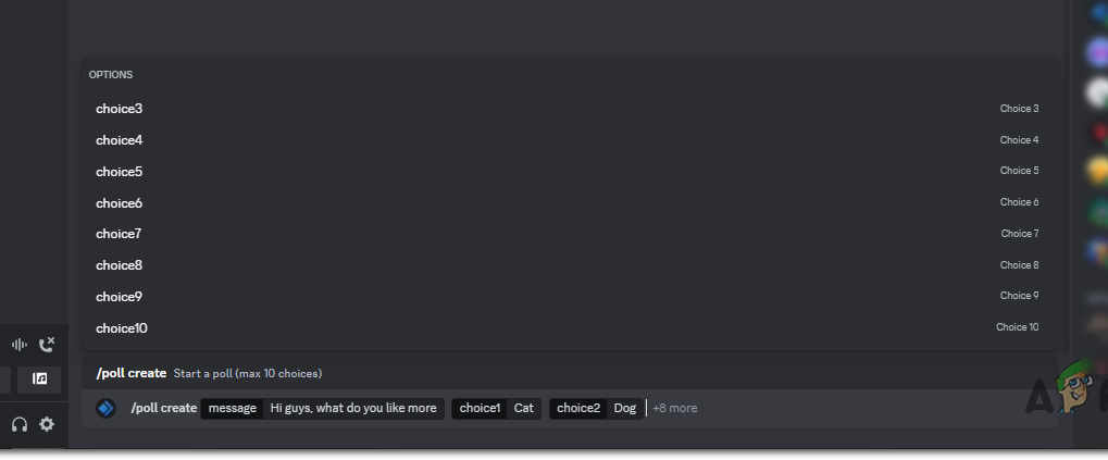 Type the message in the "message" dialog box