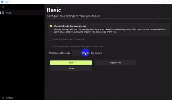 Starting Wiggler app