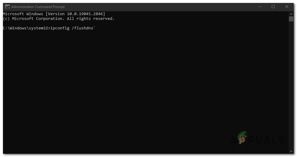 In the Command Prompt window, type the following command: "ipconfig /flushdns" (without the quotes).Press Enter to execute the command.