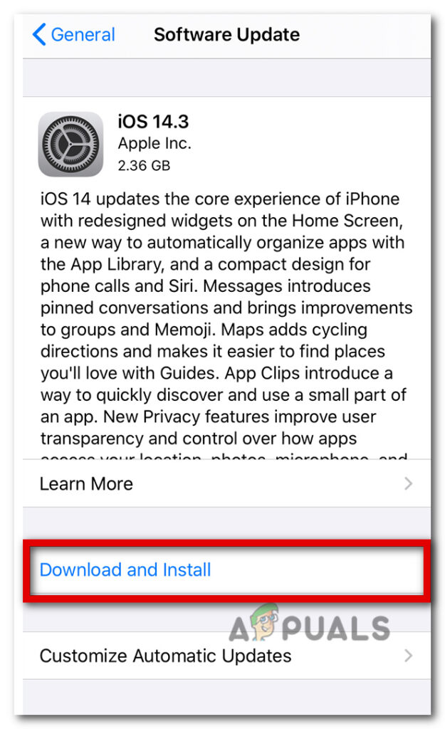 Download and Install the update