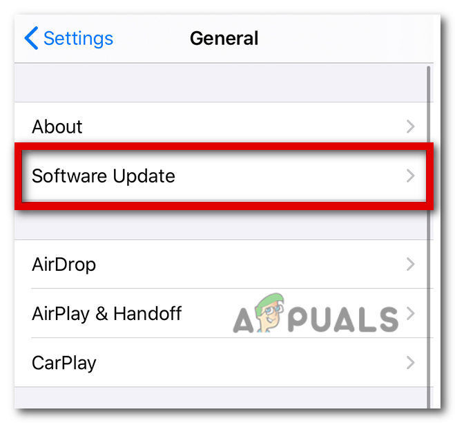 Go to Software Update