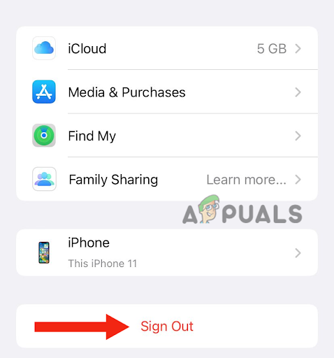 Hit the Sign Out button
