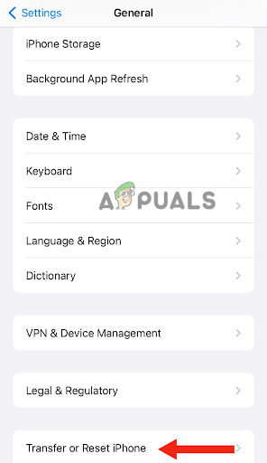 Select Transfer or Reset iPhone
