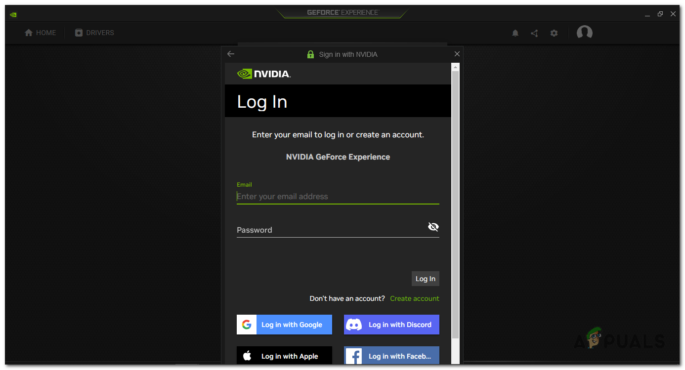 log in to your Nvidia account.