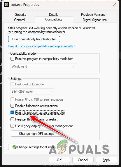 Running COD Modern Warfare II as Admin