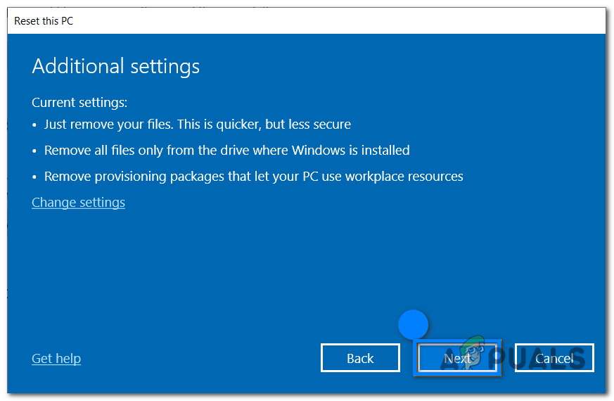 Confirm the settings and click "Next"
