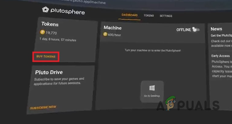 Navigating to Buy Tokens Page