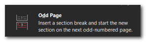Odd Page Section Break