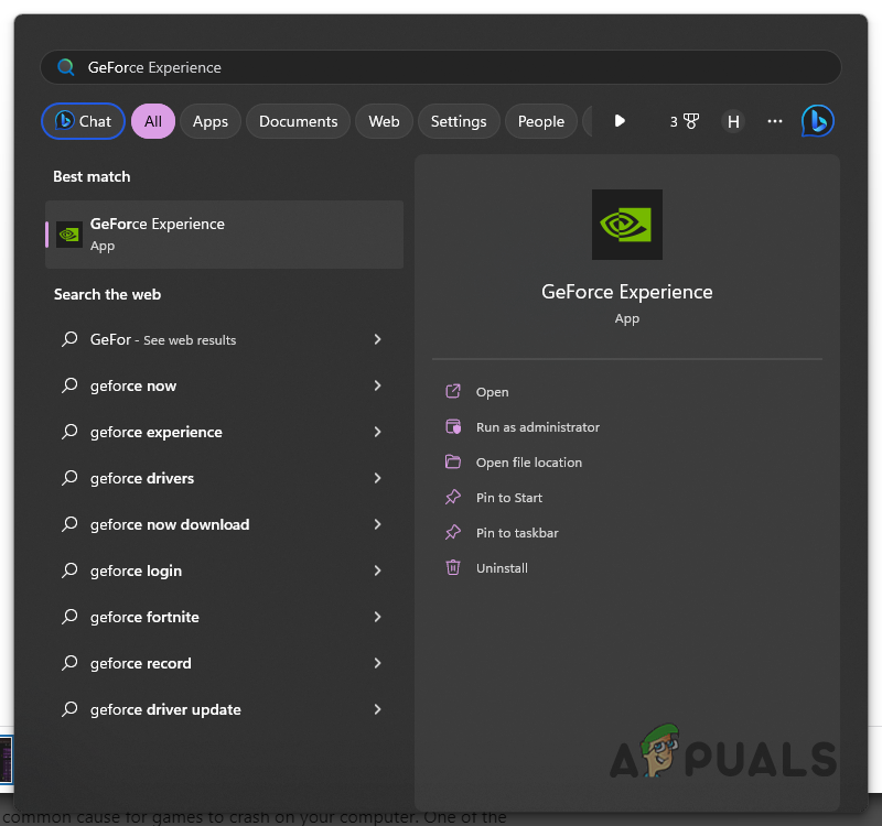 Opening GeForce Experience