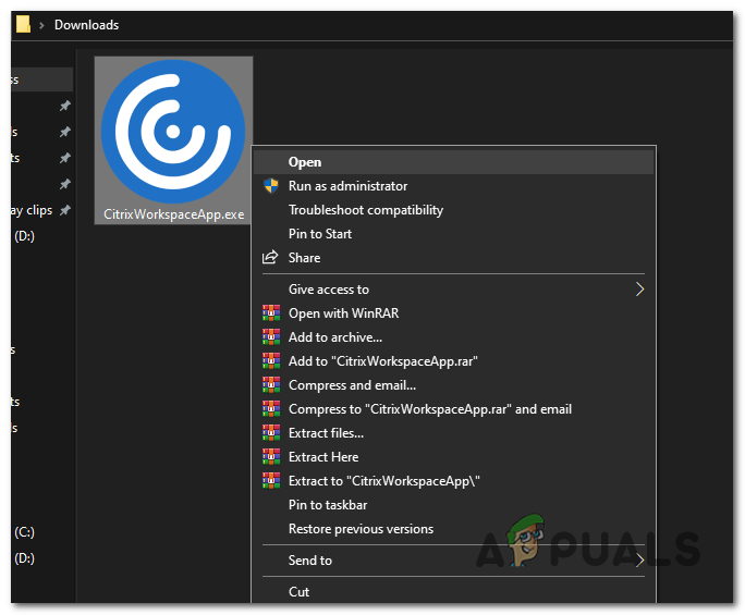 Open the installer file.