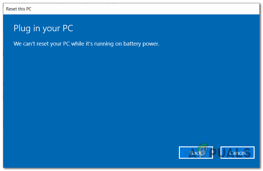 Make sure your PC is plugged in