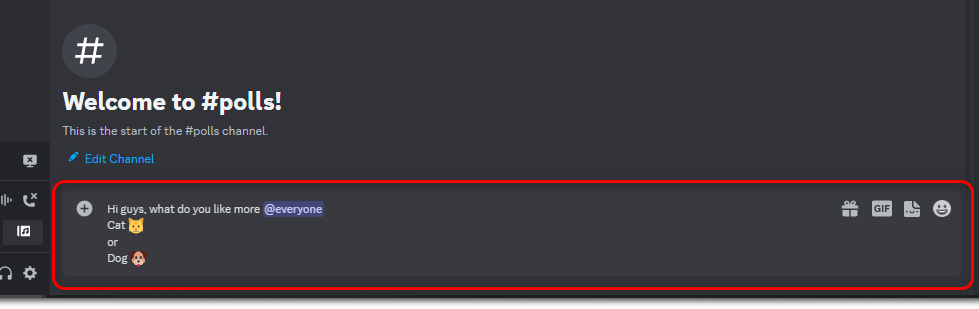 Type the contents of your poll