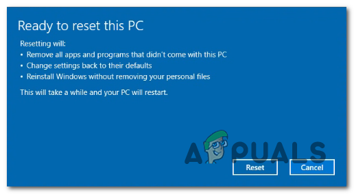 Click the "Reset" button
