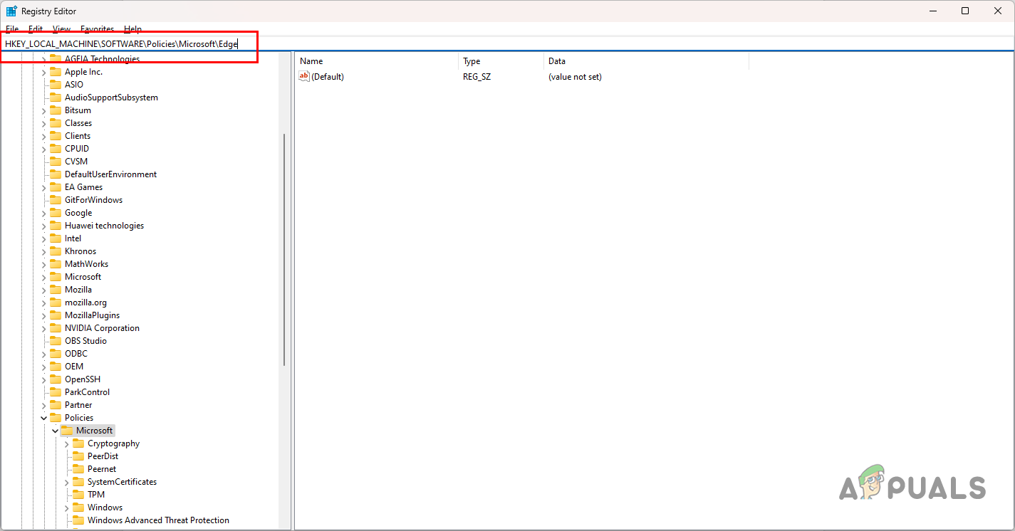 Navigating to MS Edge Policies
