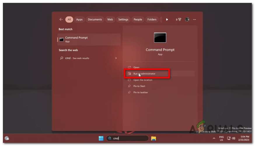 Open the Start menu and search for "Command Prompt."