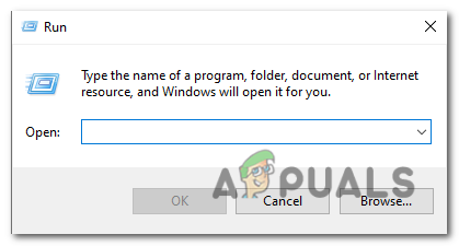 Press the Windows key + "R" to open the Run command.