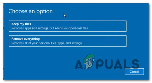 Choose an option that you want to proceed with