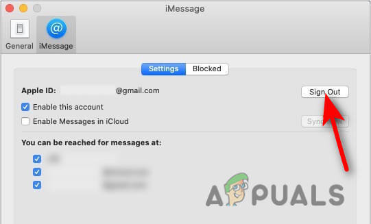 Sign-out of iMessages