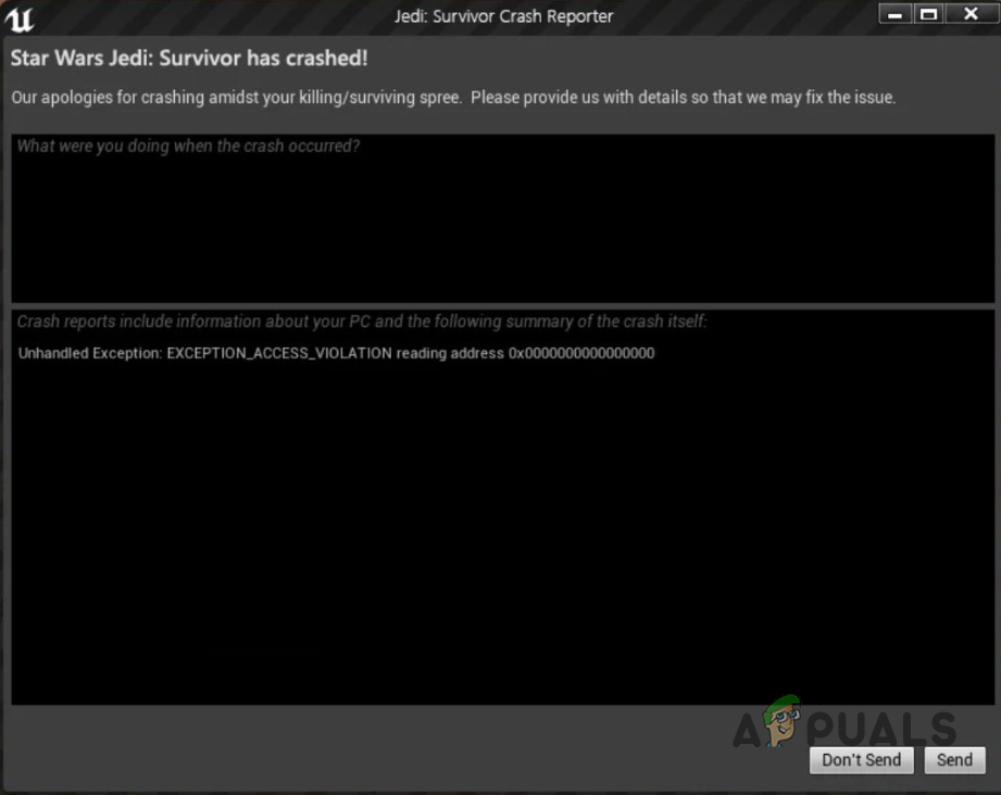 Star Wars Jedi Survivor Crashing