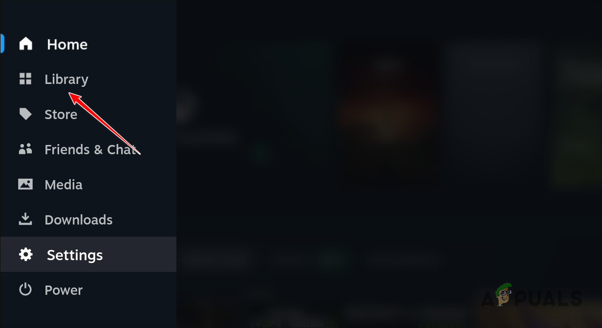Navigating to Steam Deck Library