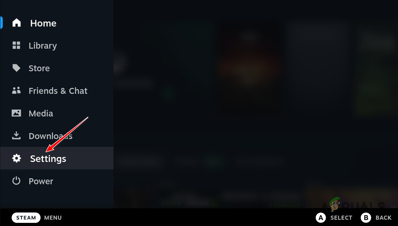 Navigating to Settings Menu