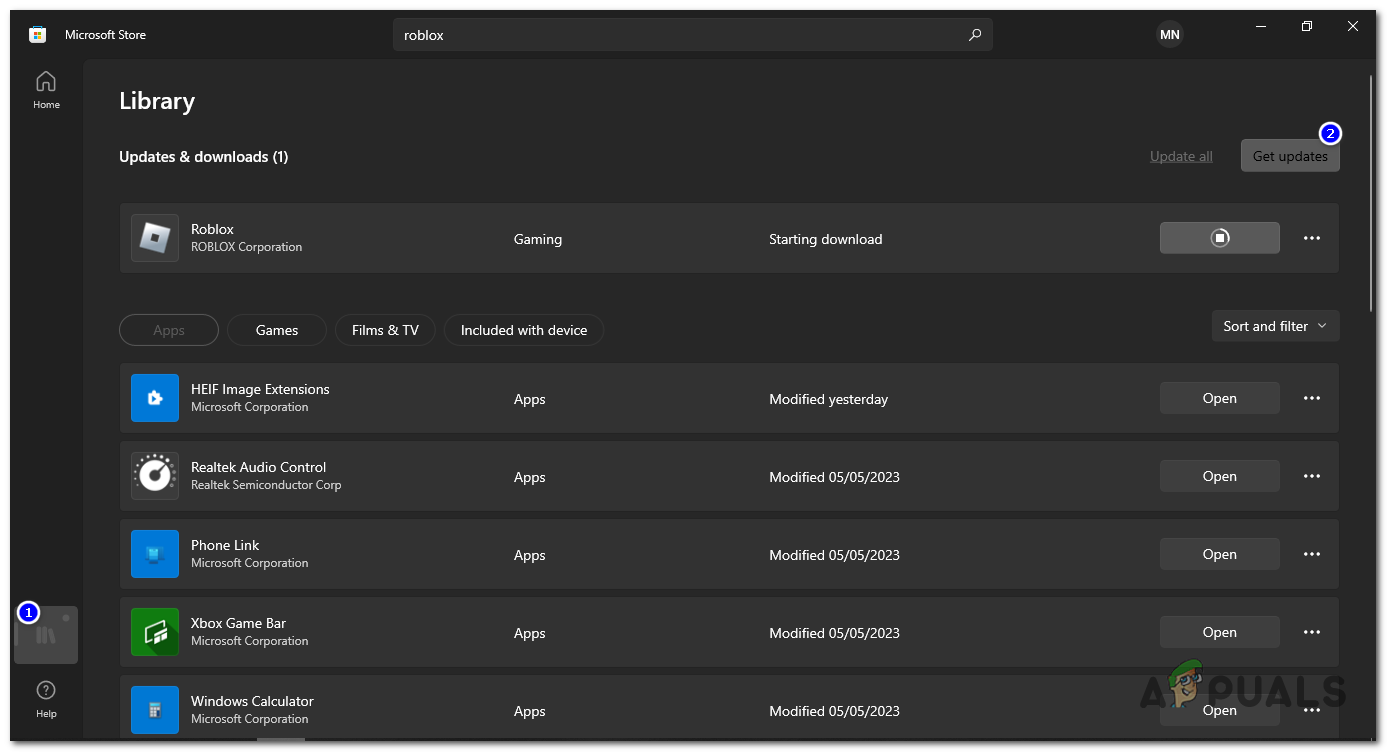 Open "Library" and press "Get updates"