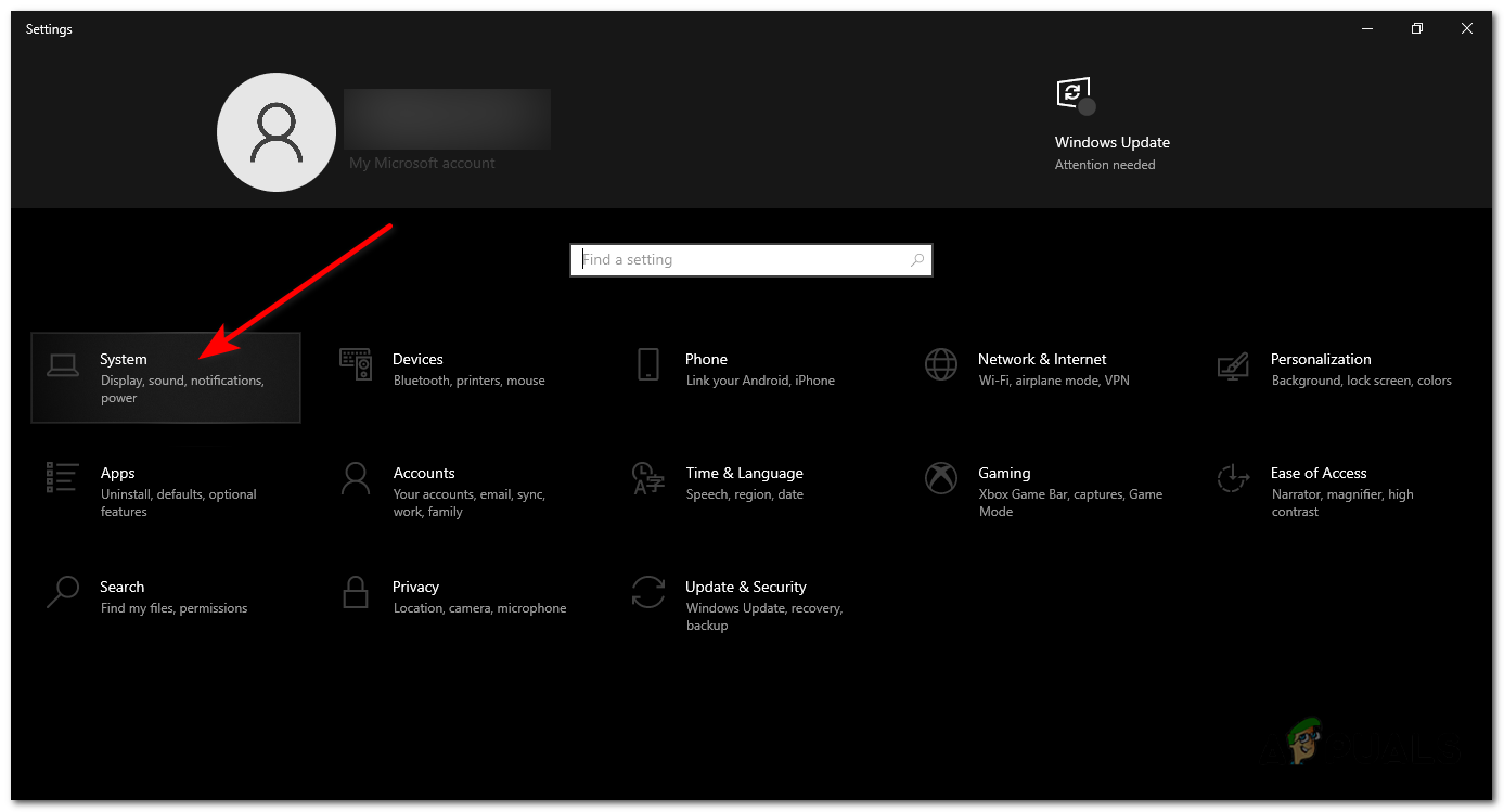Open Settings on your computer and select "System."