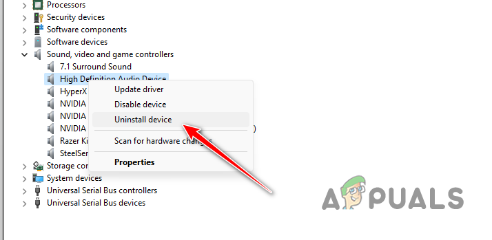 Uninstalling Audio Driver