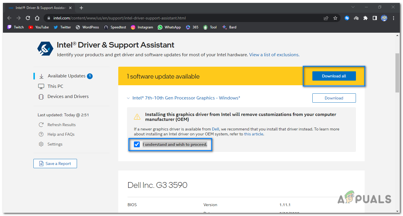 Check the "I understand and wish to proceed" box and click on Download all.