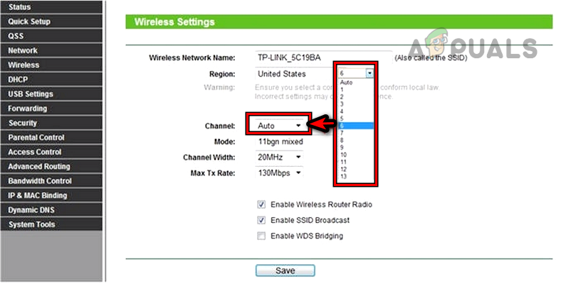 Change the WIFI Channel 