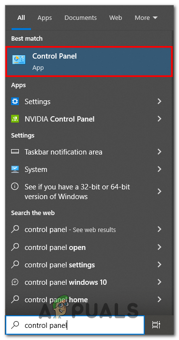 Opening Control Panel