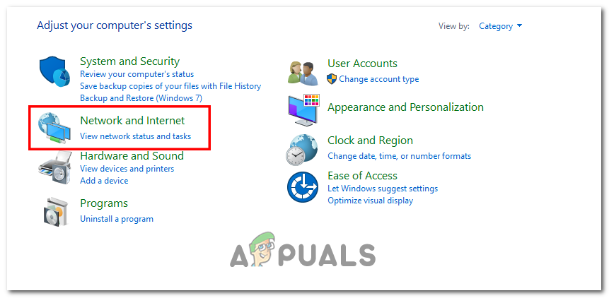 Click on Network and sharing center