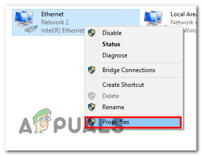 Going to properties of Internet Connection