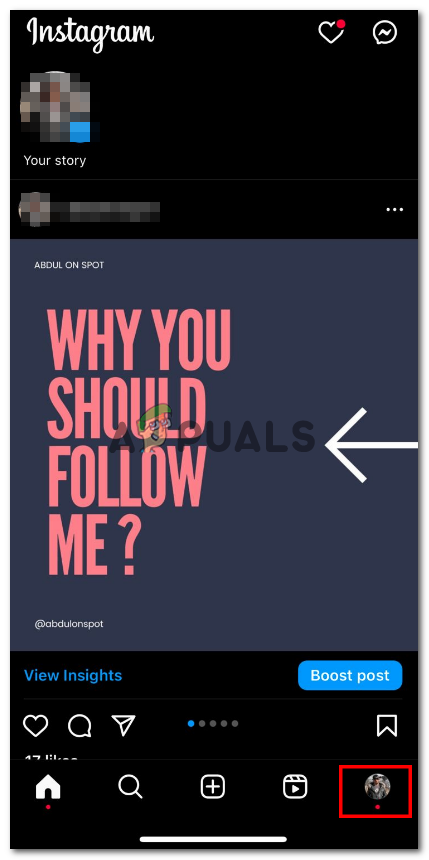 Clicking on Profile Icon