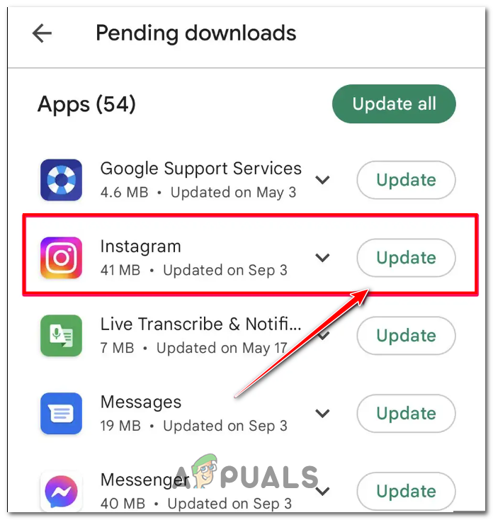 Instagram on Google Play Store