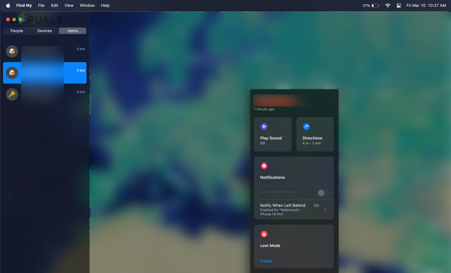 Locate an Airtag on a Mac