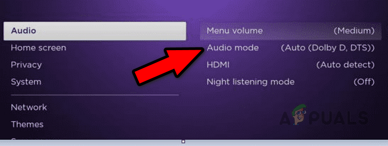 Change Audio Mode to Gaming on Roku