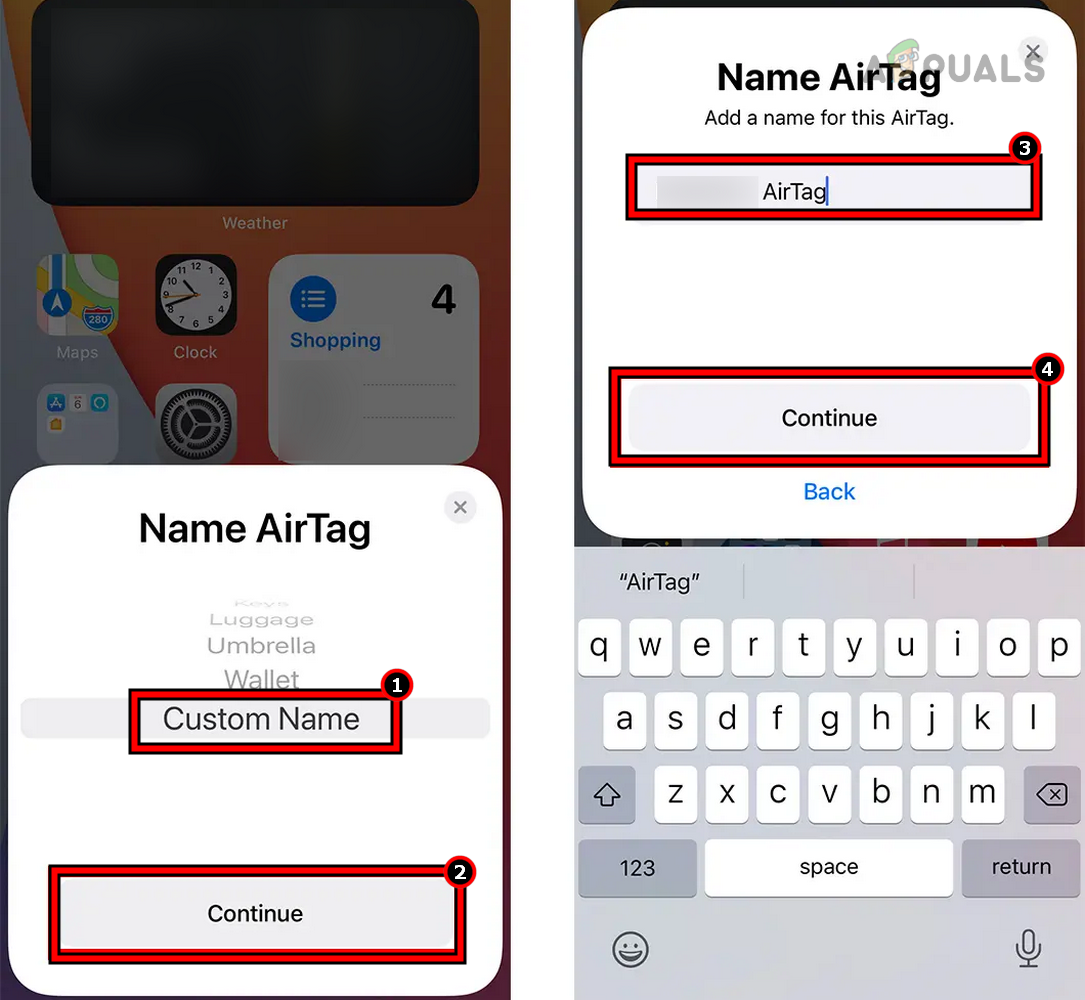 Enter a Custom Name of the Airtag