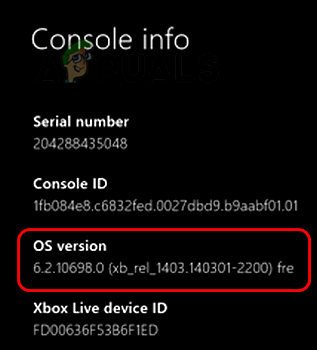 Check OS Version of the Xbox