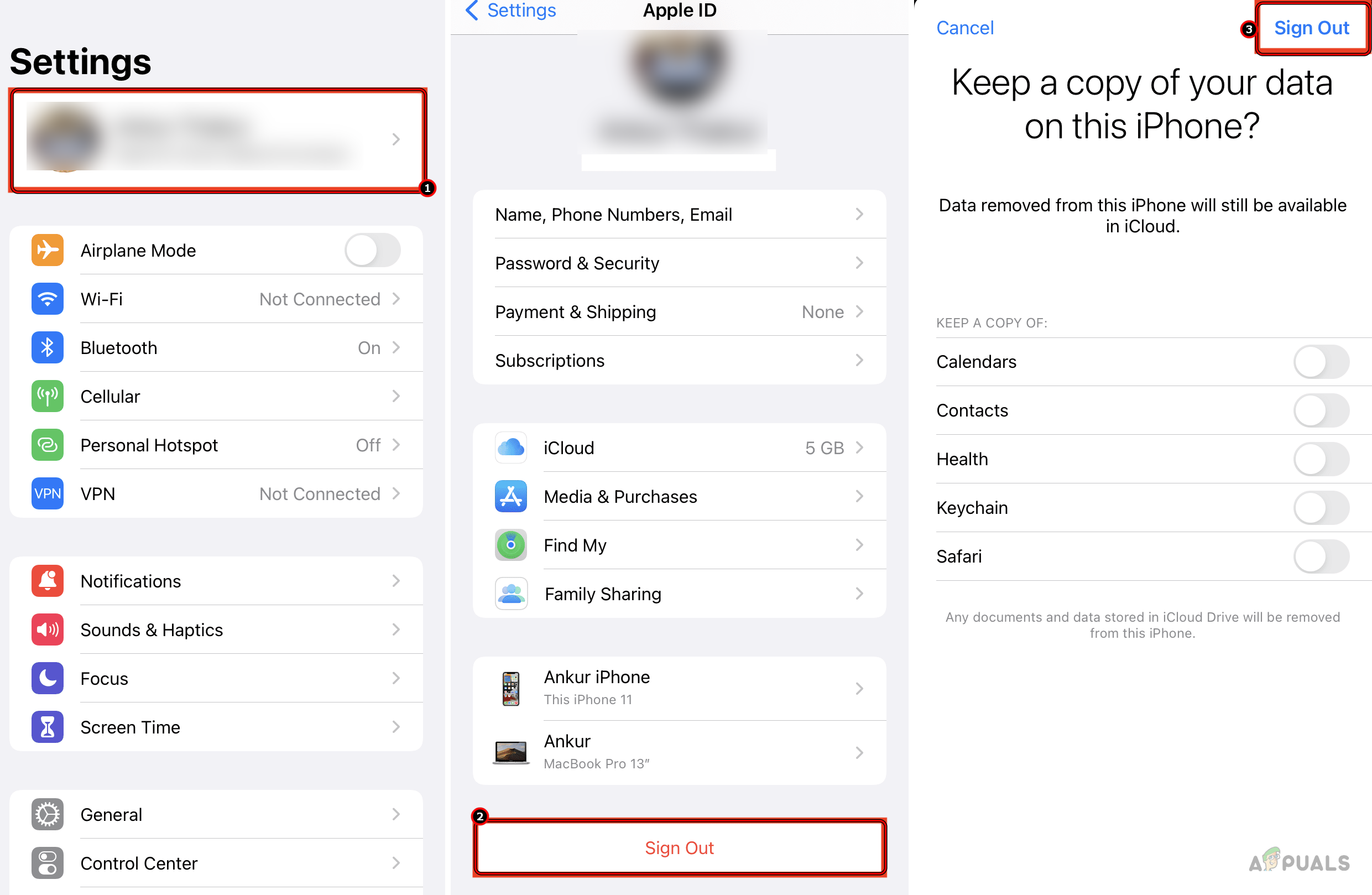 Sign Out of the iCloud on the iPhone