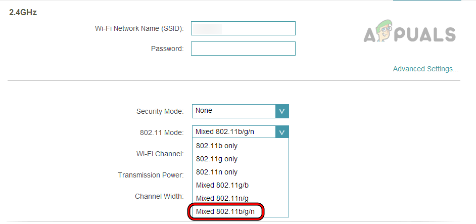 Change Wireless Mode to 802.11 bgn