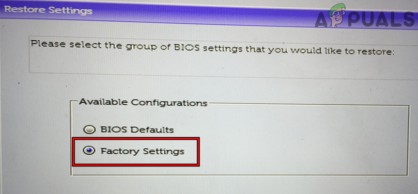 Reset BIOS to Factory Settings
