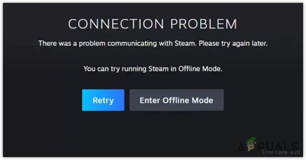 How to fix "Error E20" When Signingin on Steam?