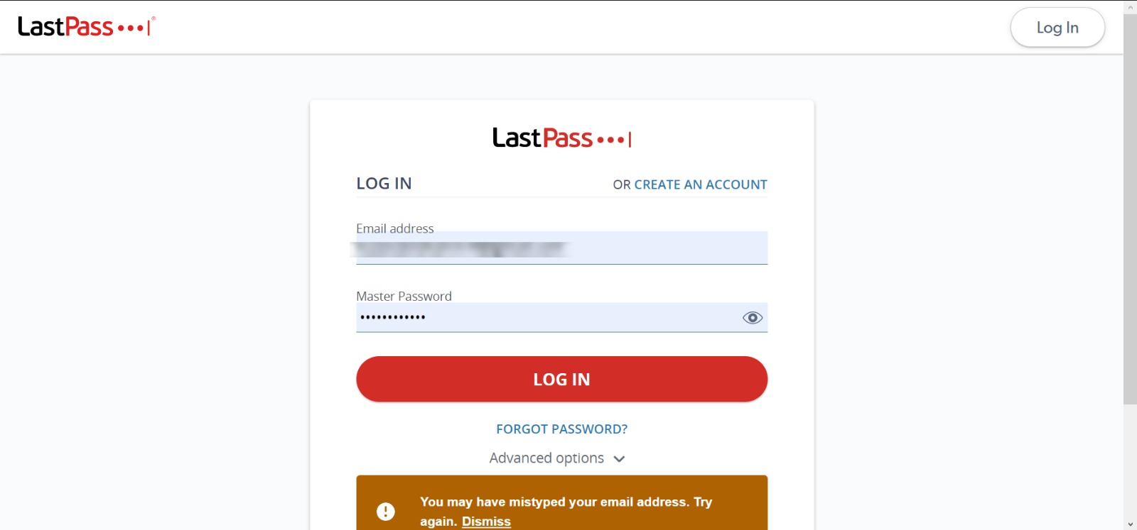 Login to your LastPass account