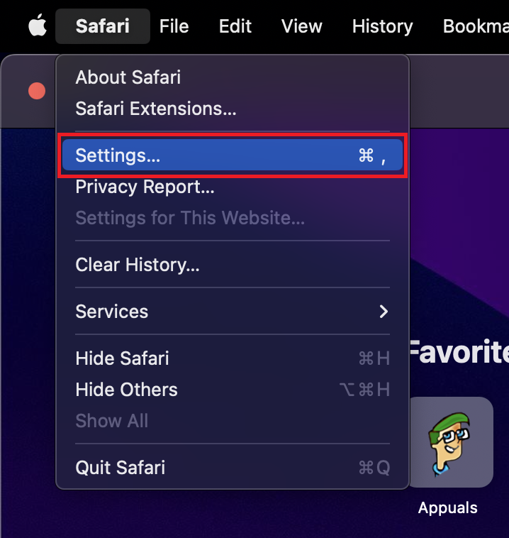 Open Safari and go to Settings