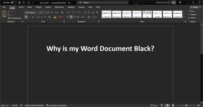 Why is My Word Document Black? Reasons & Solutions