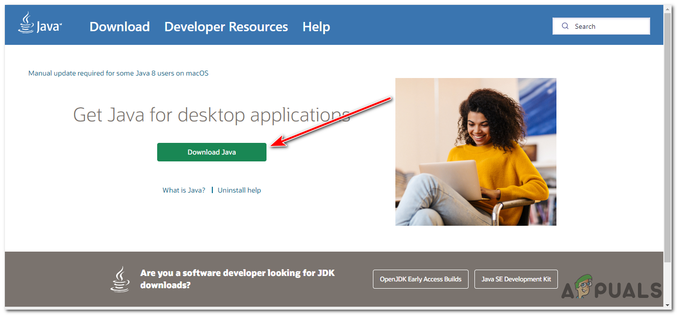Visit the official Java website (java.com) using your web browser.